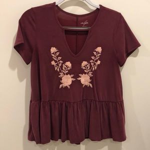 Short Sleeve Flower Top